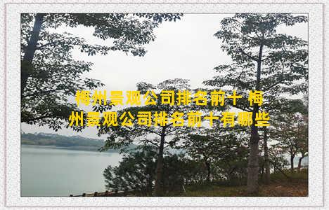 梅州景观公司排名前十 梅州景观公司排名前十有哪些